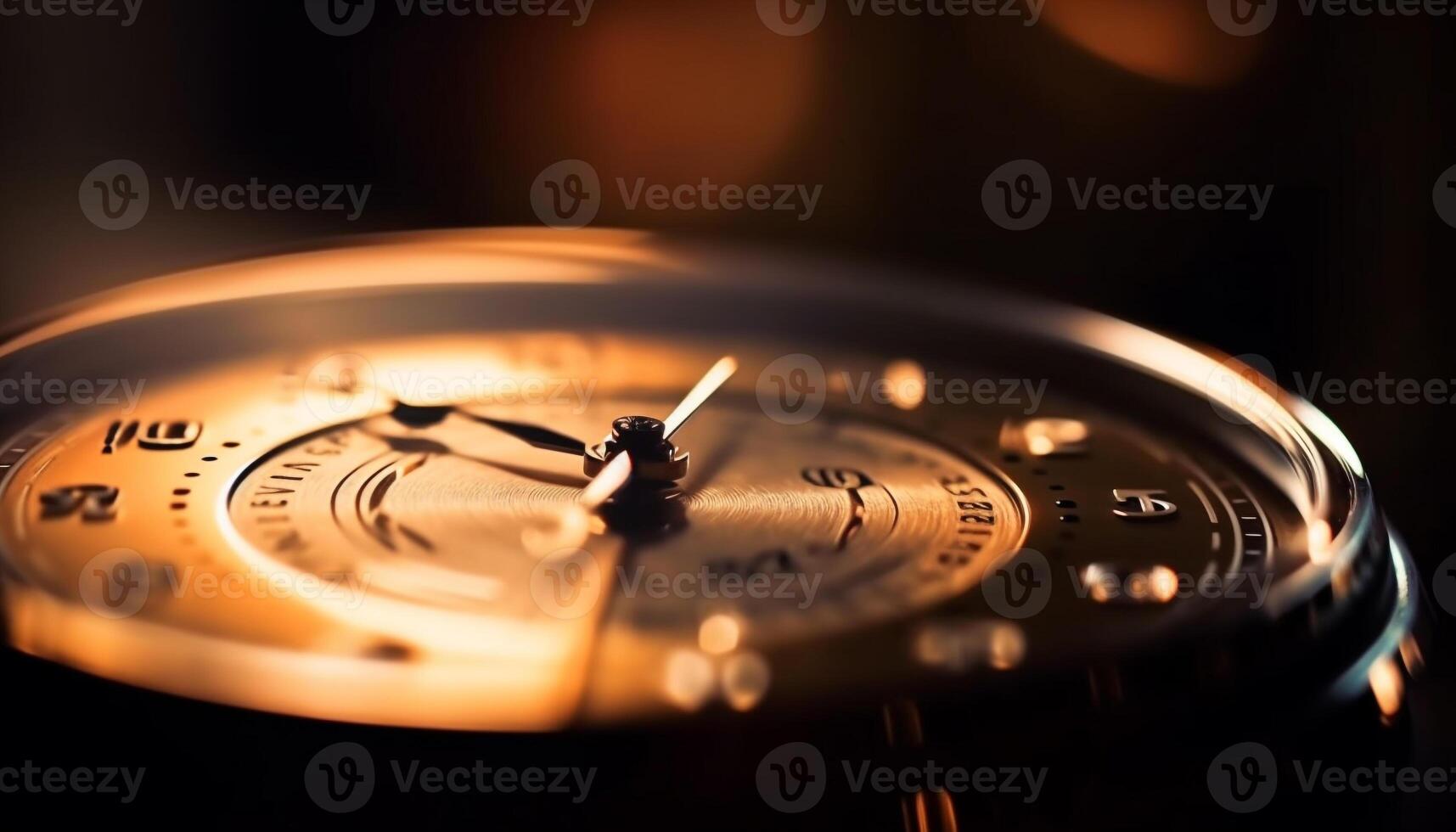 Time ticks away as the antique clock counts down minutes generated by