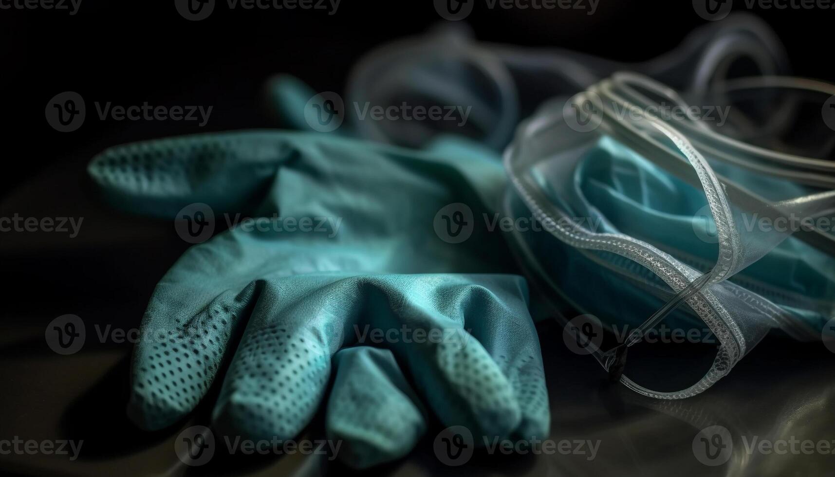 Expert surgeon prepares with protective workwear and surgical tools generated by AI photo