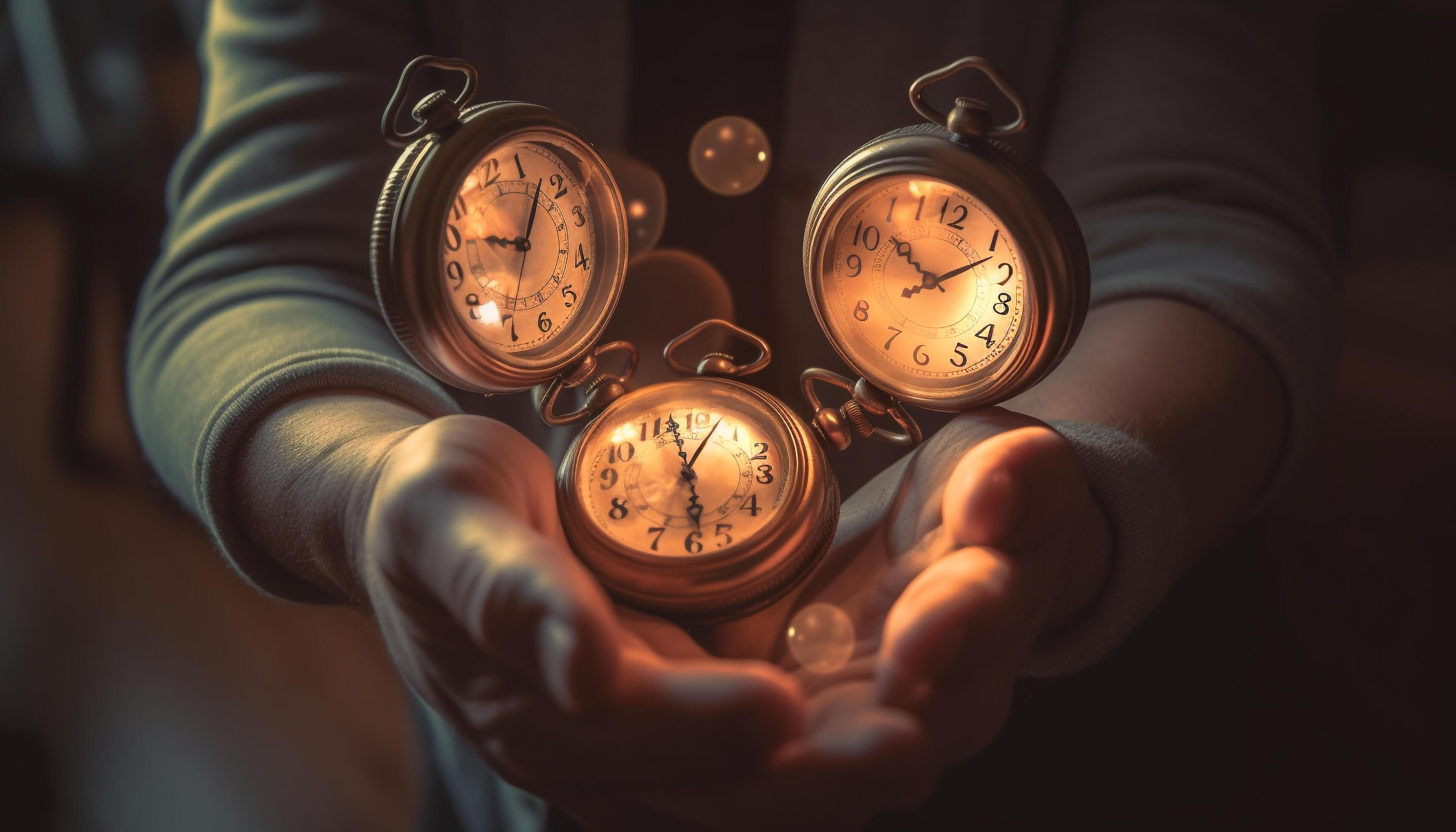 Businessman holding old fashioned stopwatch counting down to deadline success generated by AI 25492339 Stock Photo at Vecteezy