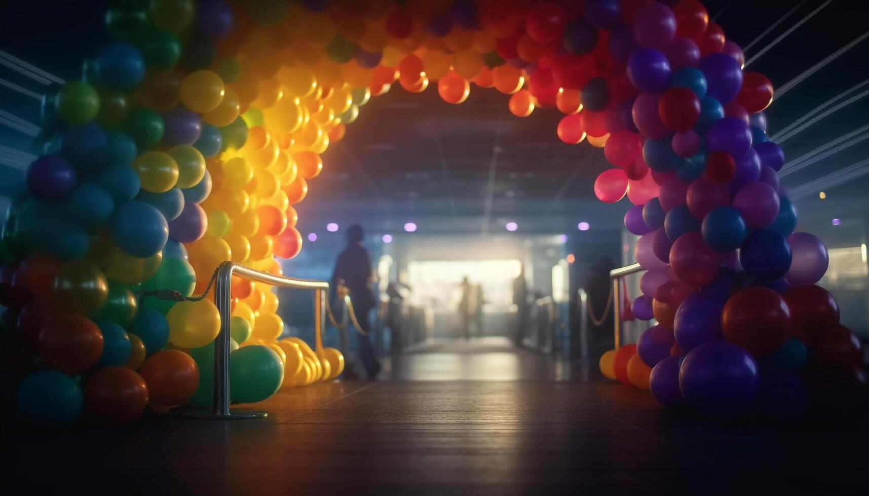 vibrante la vida nocturna hombres y mujer bailando en multi de colores Encendiendo equipo generado por ai foto