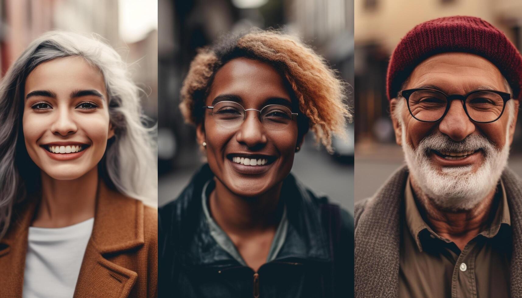 A multi ethnic group of cheerful adults enjoying togetherness outdoors generated by AI photo