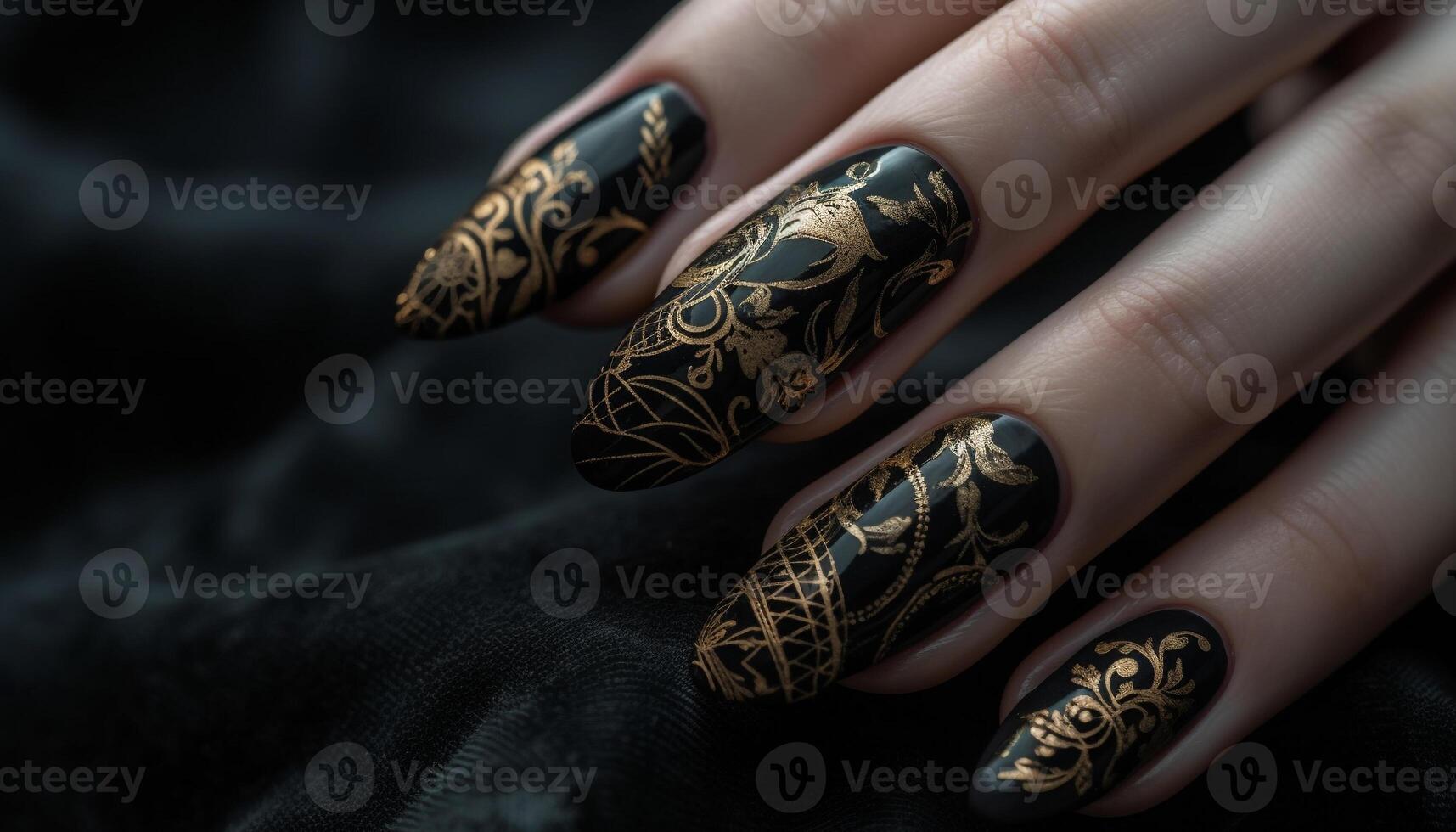 Shiny gold nail art adds glamour to elegant female hands generated by AI  25494516 Stock Photo at Vecteezy