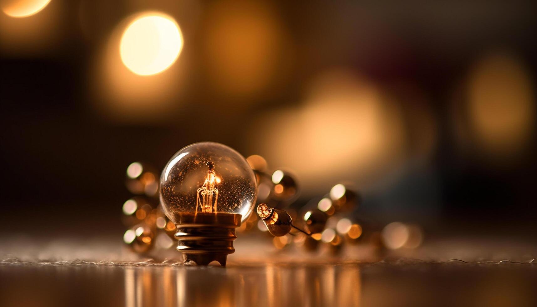 Electric lamp illuminates bright ideas, glowing with innovation and creativity generated by AI photo