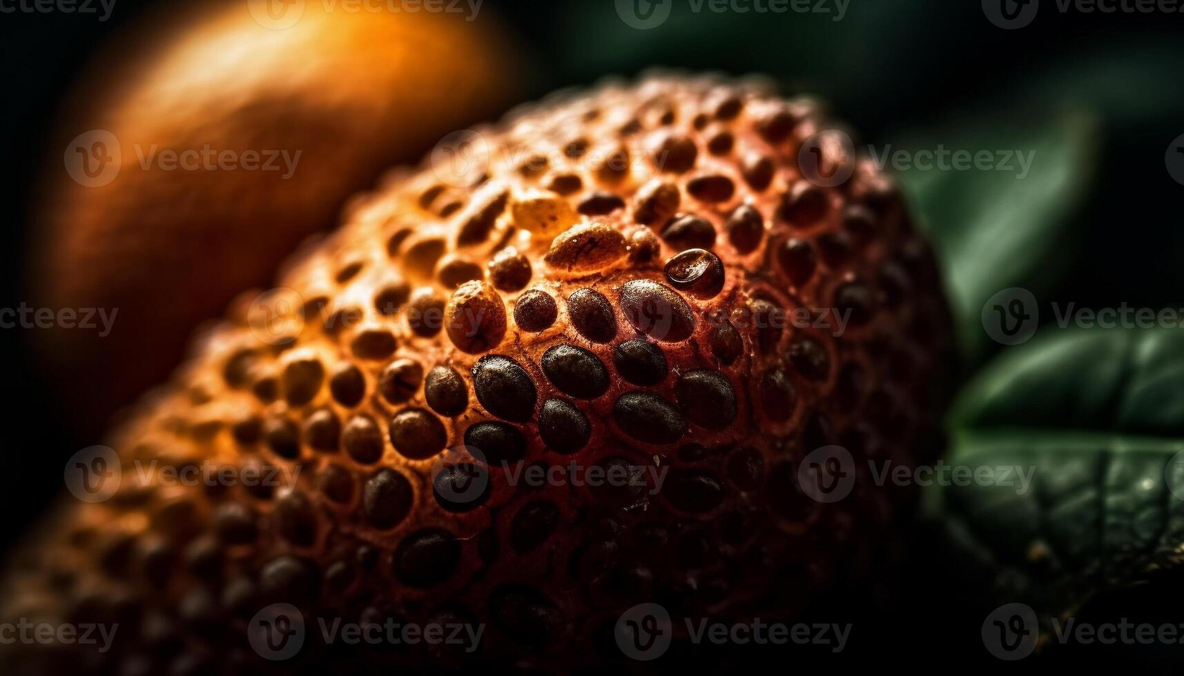 Golden honeycomb ball, a sweet summer dessert for healthy eating generated by AI photo