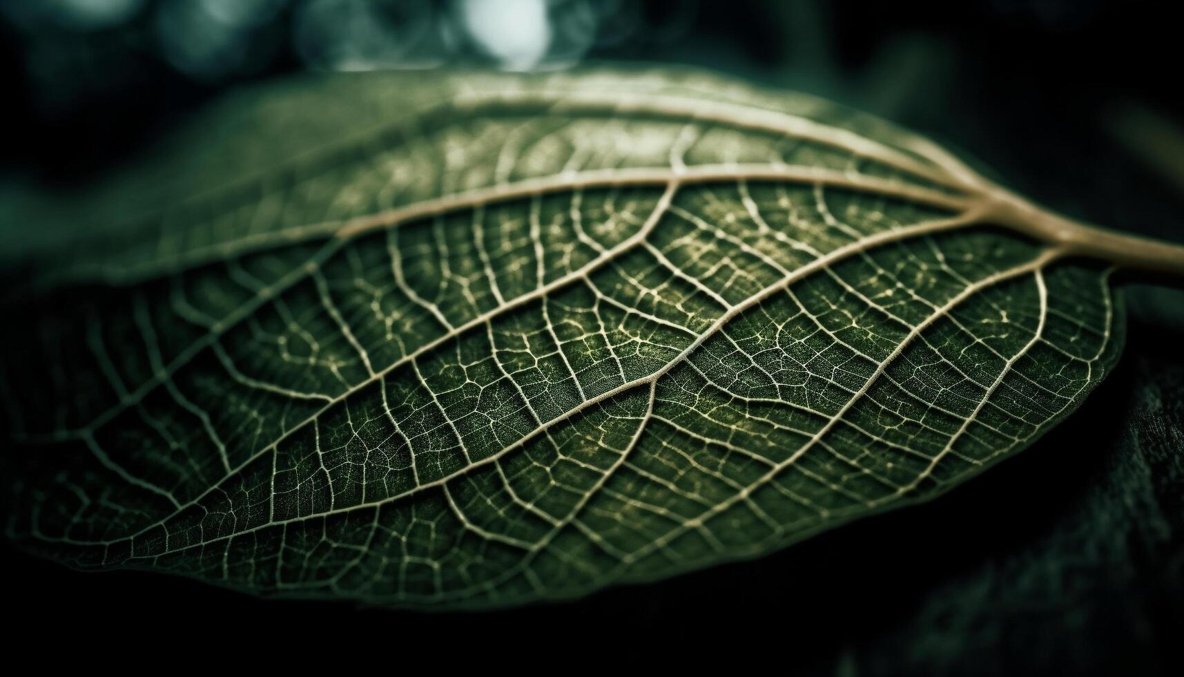 vibrante hoja vena modelo en macro, exhibiendo orgánico crecimiento generado por ai foto