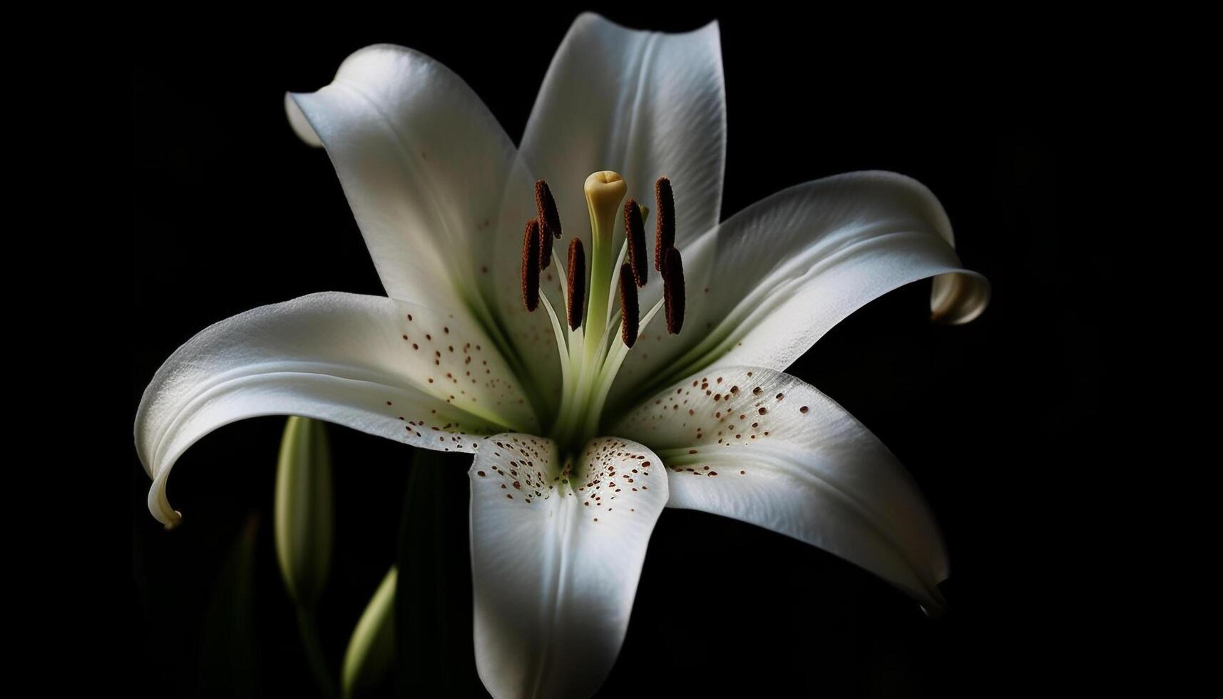 elegance A single amaryllis blossom in a studio shot generated by AI photo