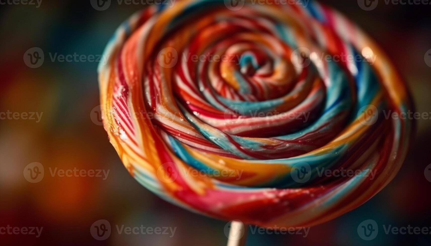 Spinning candy cane, a sweet spiral of childhood indulgence generated by AI photo