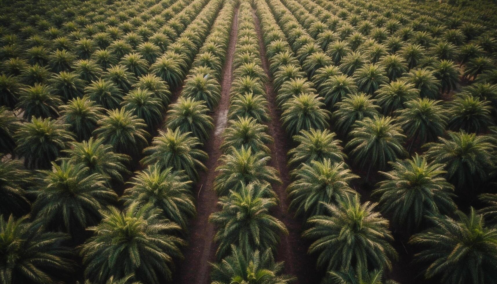 Agriculture industry thrives in the tranquil, green landscape with abundance generated by AI photo