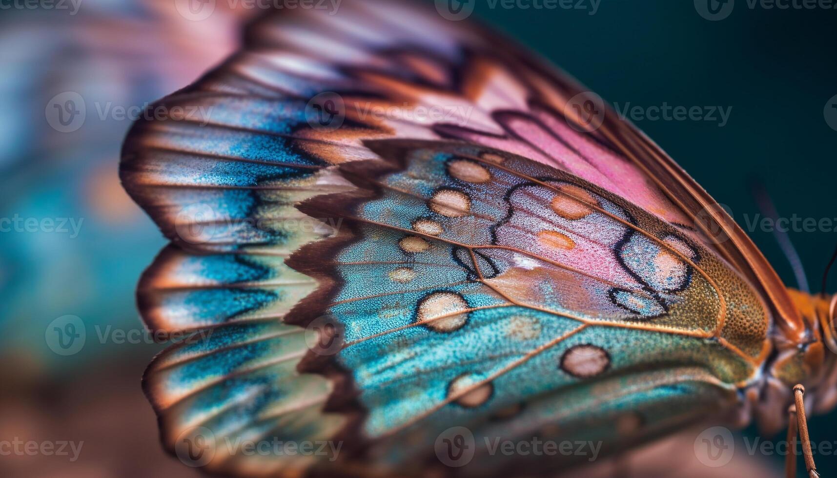 The multi colored butterfly fragile wings showcase natural beauty and elegance generated by AI photo