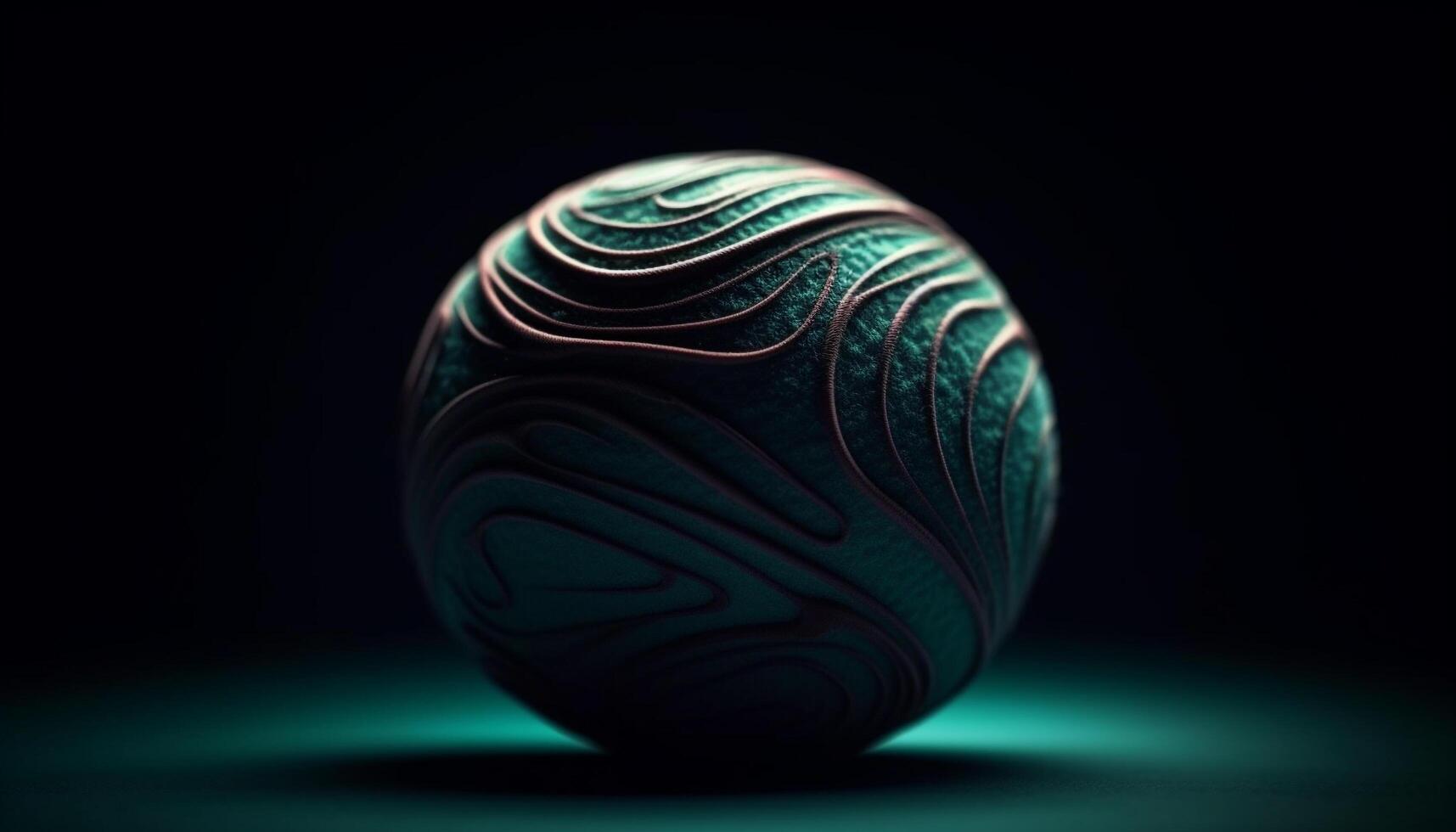 Futuristic blue sphere ball reflects competition in digitally generated image generated by AI photo