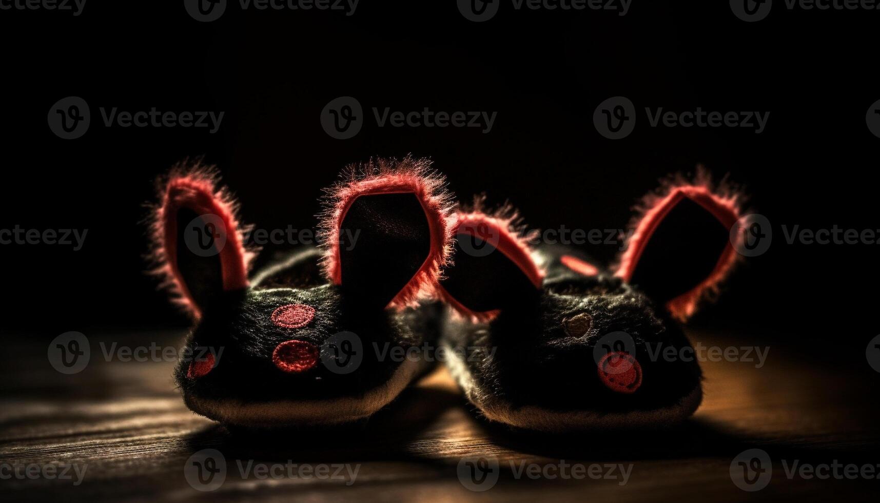 Cute baby rabbit with fluffy ears enjoys chocolate decoration celebration generated by AI photo