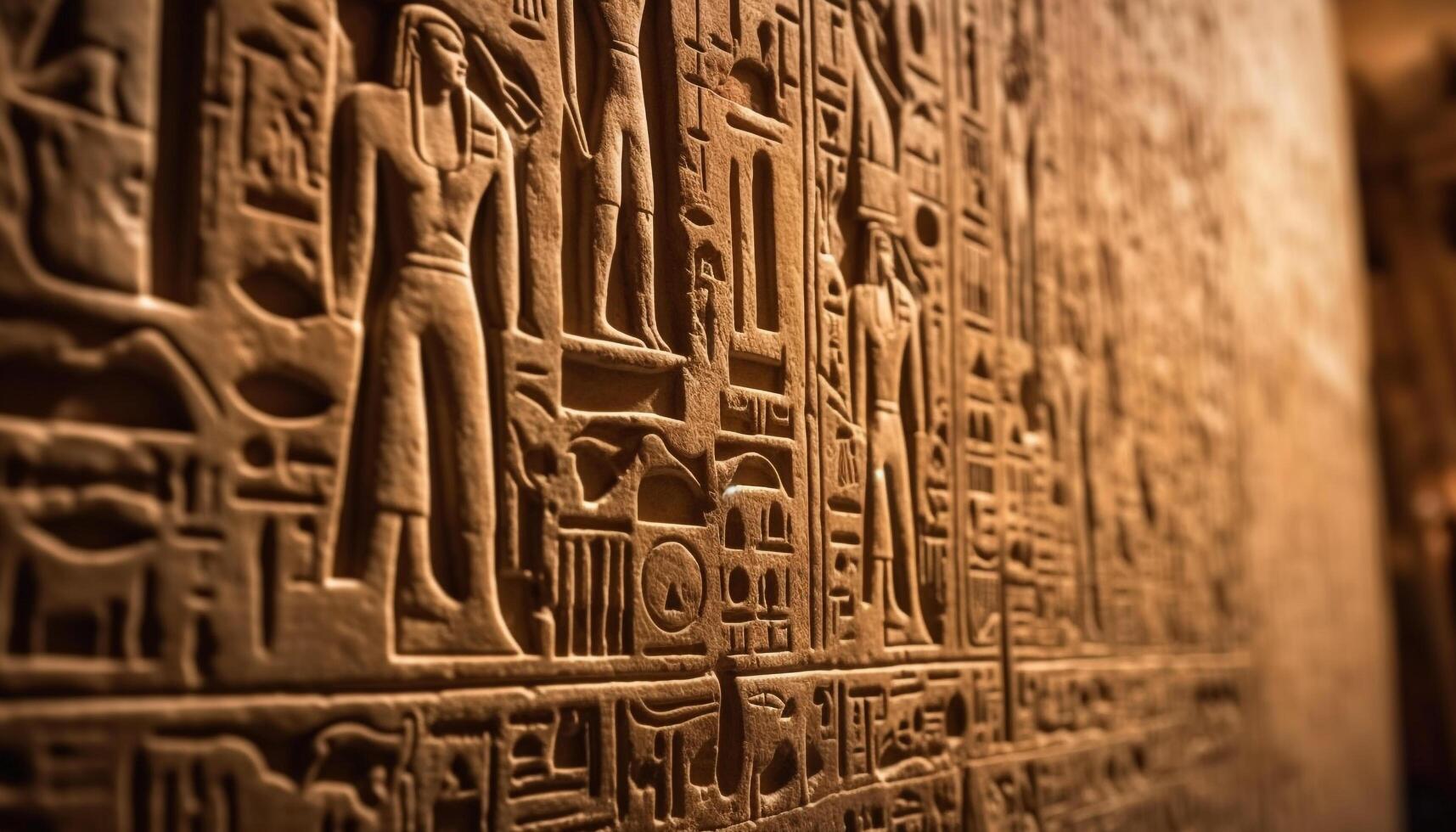 Ancient Egyptian culture Hieroglyphics, pharaohs, temples, monuments, ruins, spirituality generated by AI photo