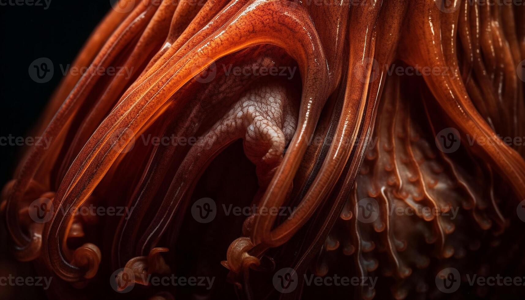 Abstract beauty in nature horse anatomy, copper spiral, wet leaf generated by AI photo