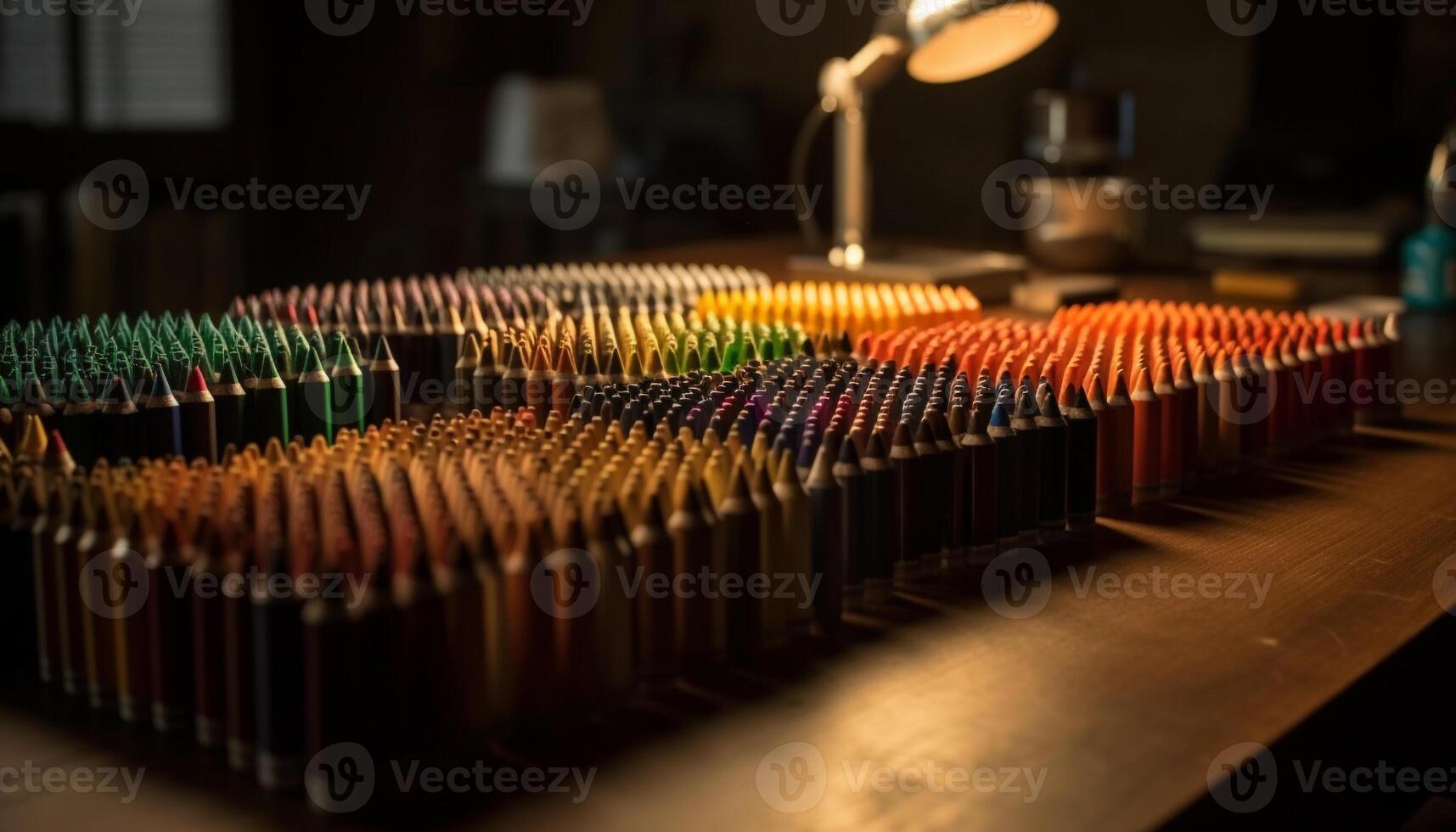 Creative order in musical industry colorful instruments, shiny equipment in factory generated by AI photo