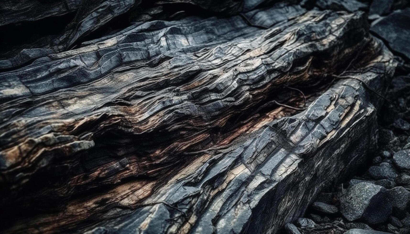 Abstract pattern of eroded sandstone rock formation in extreme terrain generated by AI photo