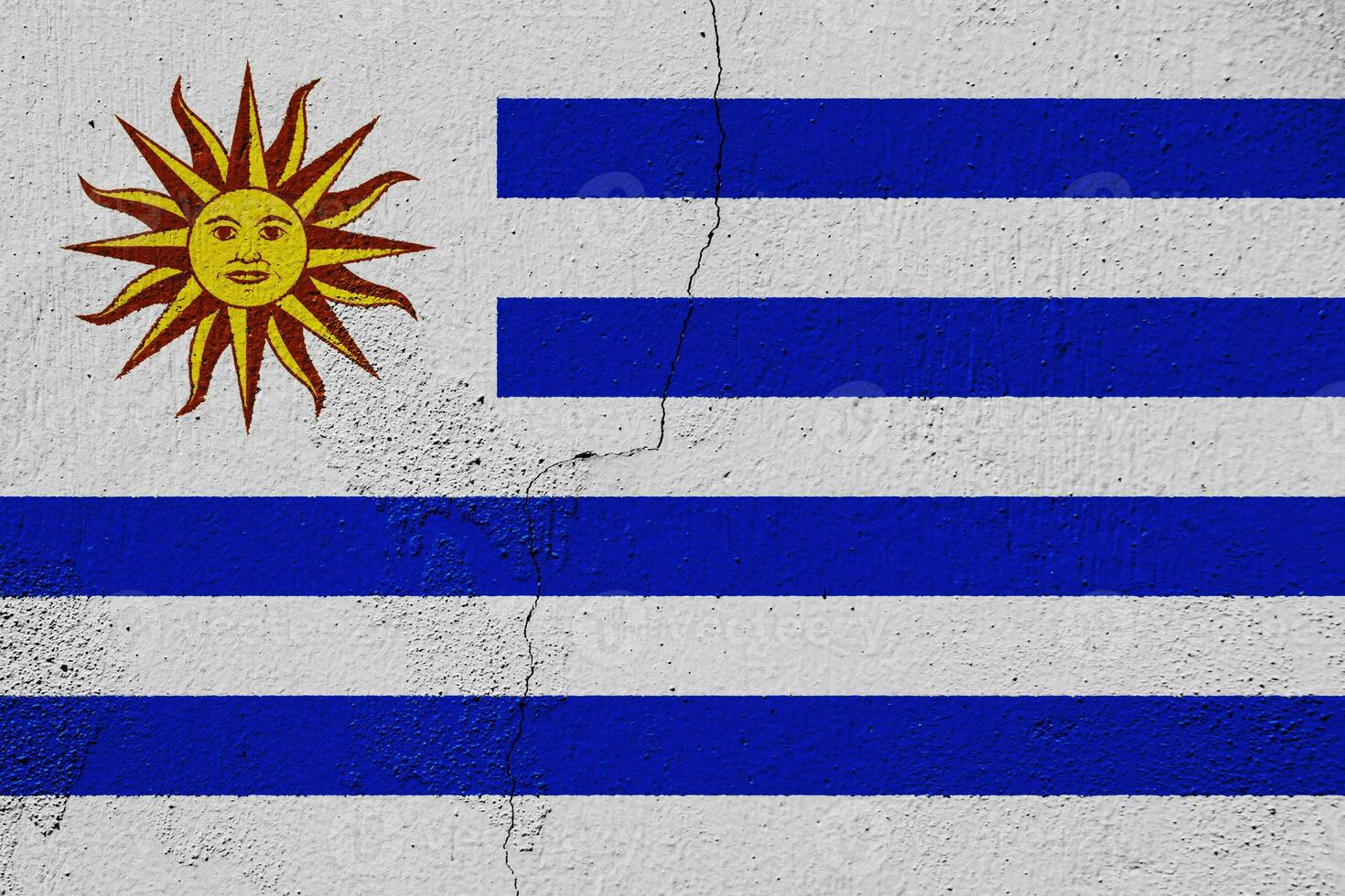 Flag of Eastern Republic of Uruguay on a textured background. Concept collage. photo