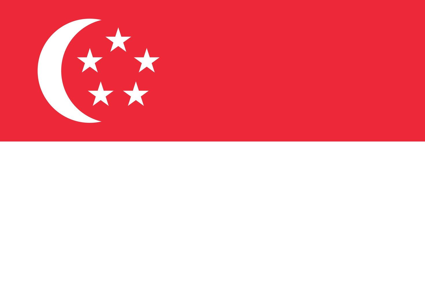 Flag of Singapore. The official colors and proportions are correct