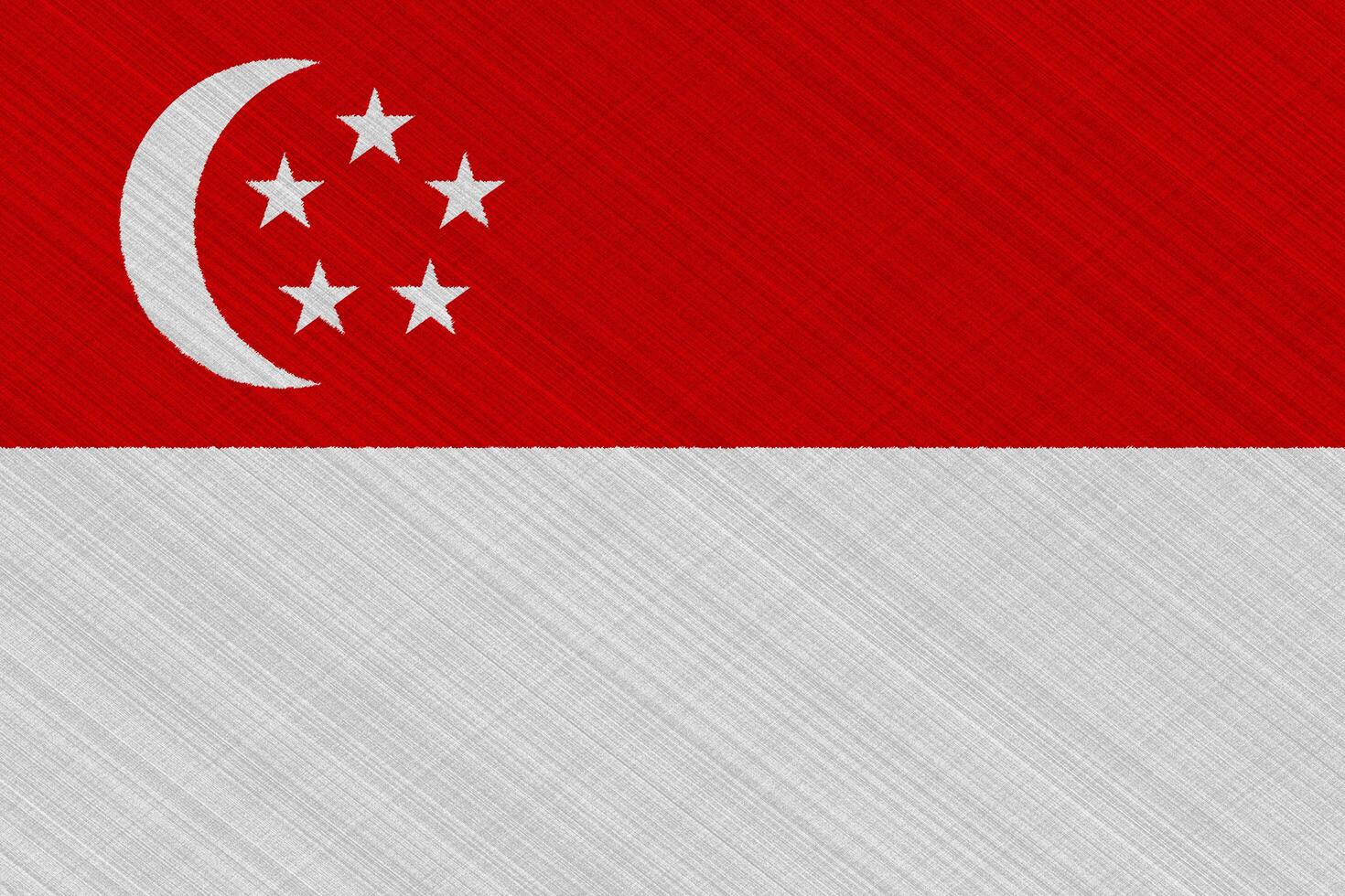 Flag of Singapore on a textured background. Concept collage. photo