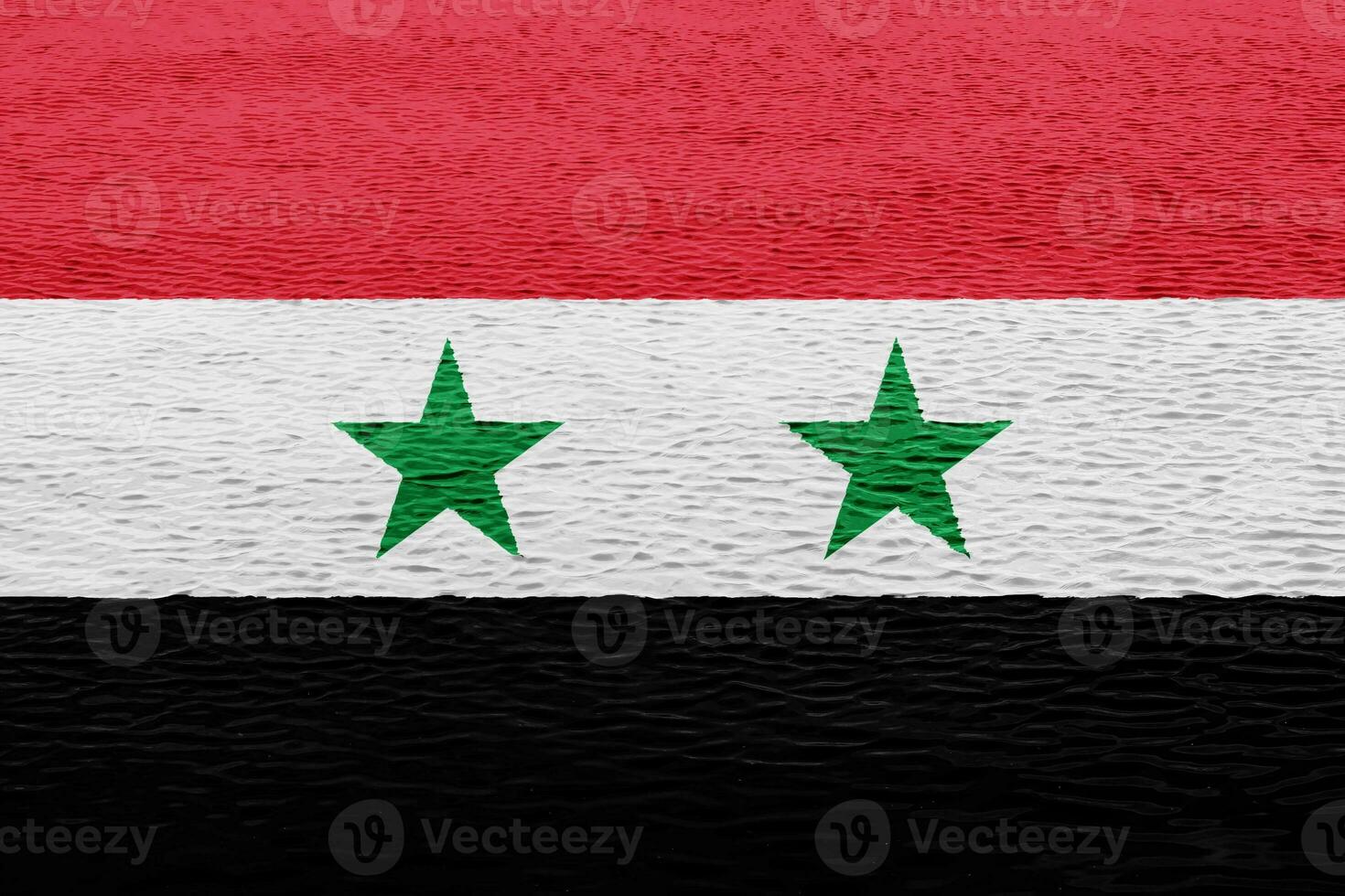 Flag of Syrian Arab Republic on a textured background. Concept collage. photo