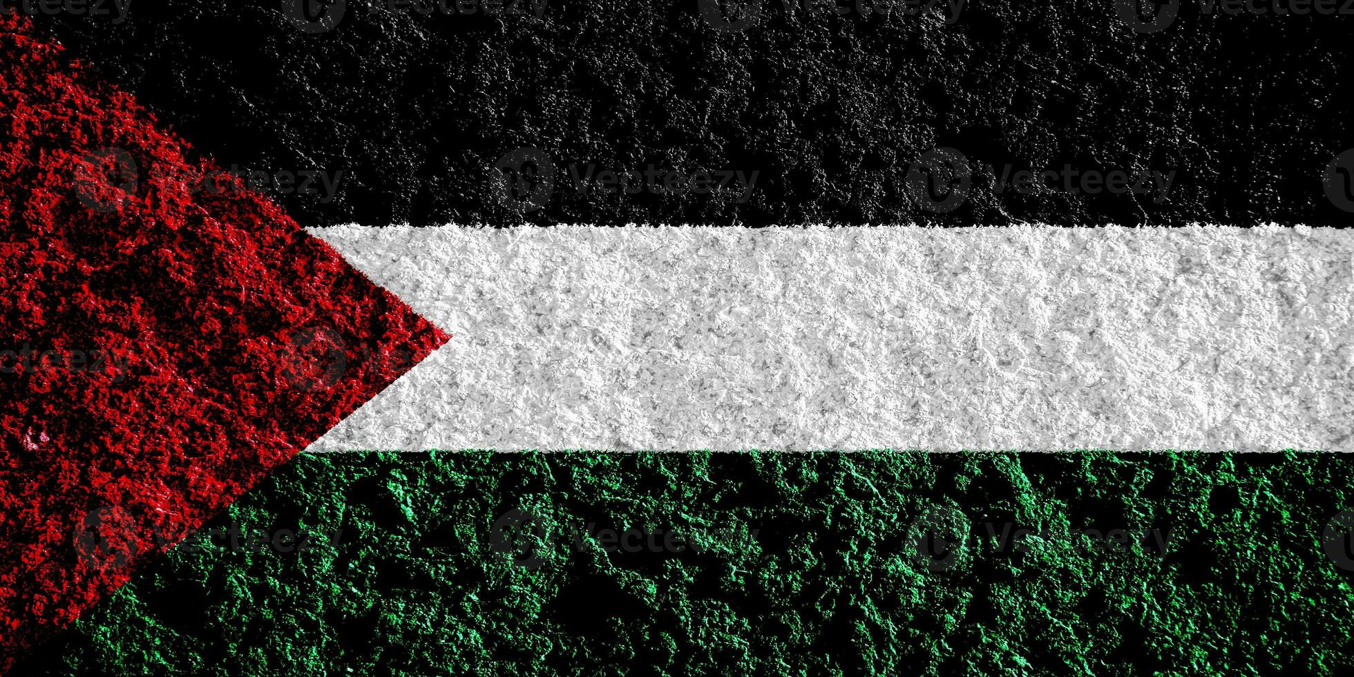 Flag of State of Palestine on a textured background. Concept collage. photo
