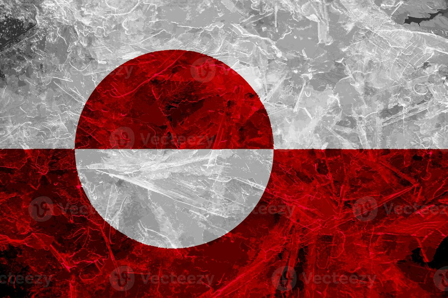 Flag of Administrative divisions of Greenland on a textured background. Concept collage. photo