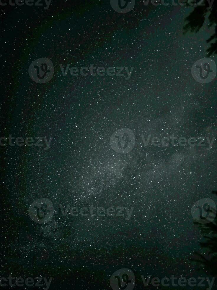 Astrophoto taken with the Galaxy S23 Ultra. The starry sky and the Milky Way galaxy are visible in the countryside at night. photo