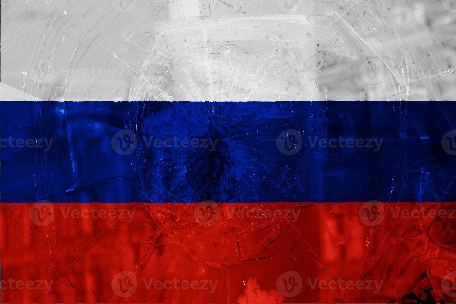 Flag of Russian Federation on a textured background. Concept collage. photo