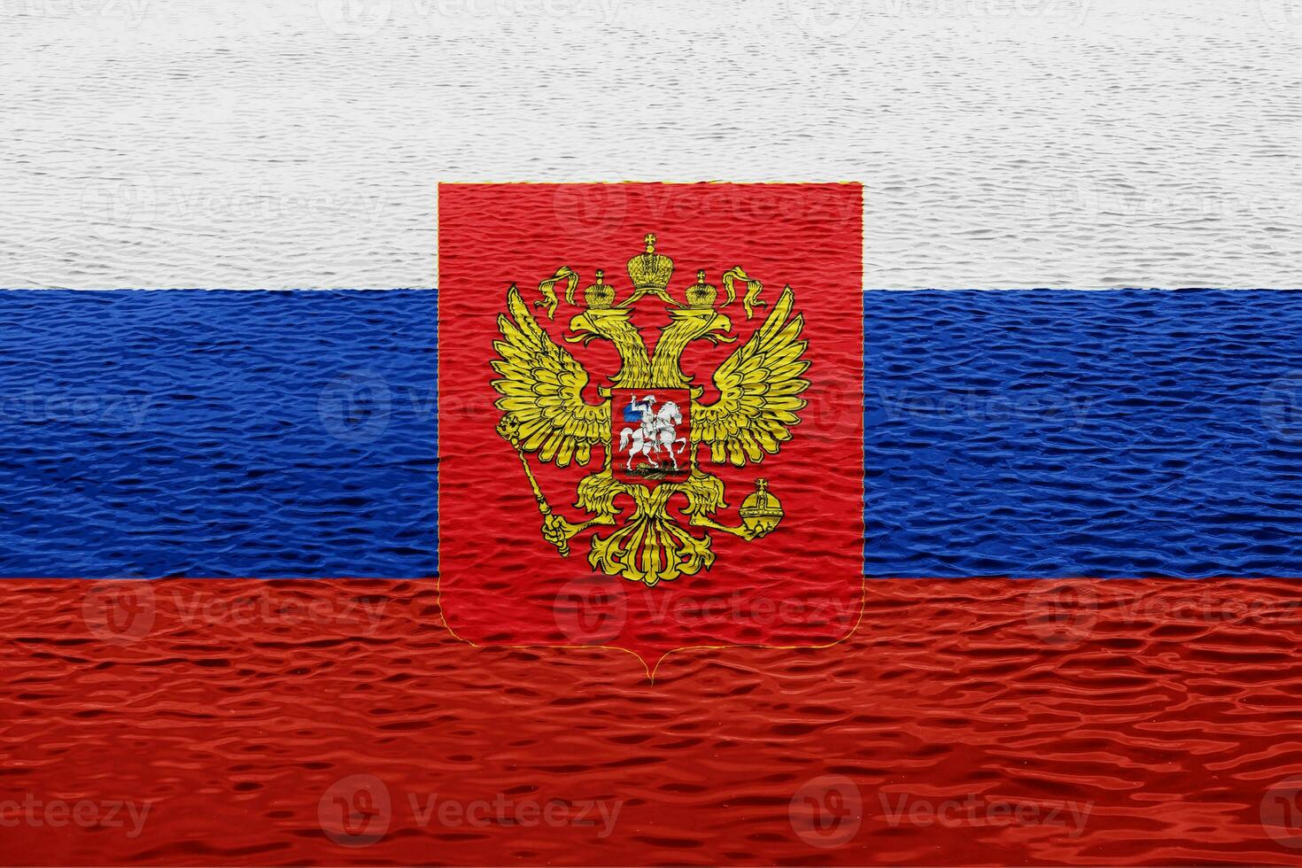 Flag of Russian Federation on a textured background. Concept collage. photo