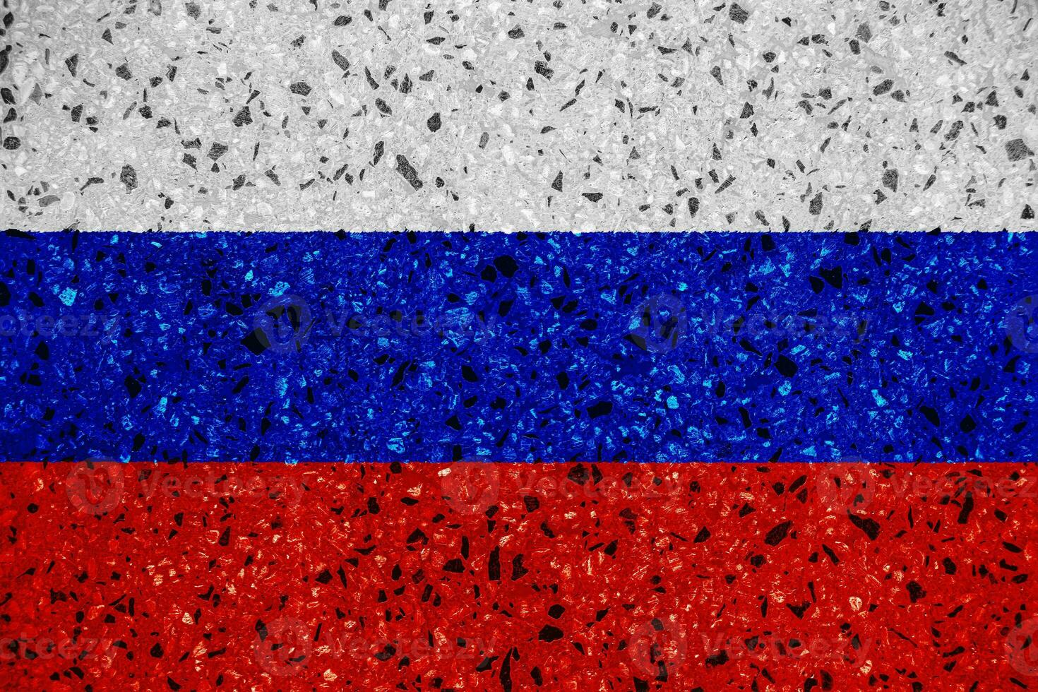 Flag of Russian Federation on a textured background. Concept collage. photo