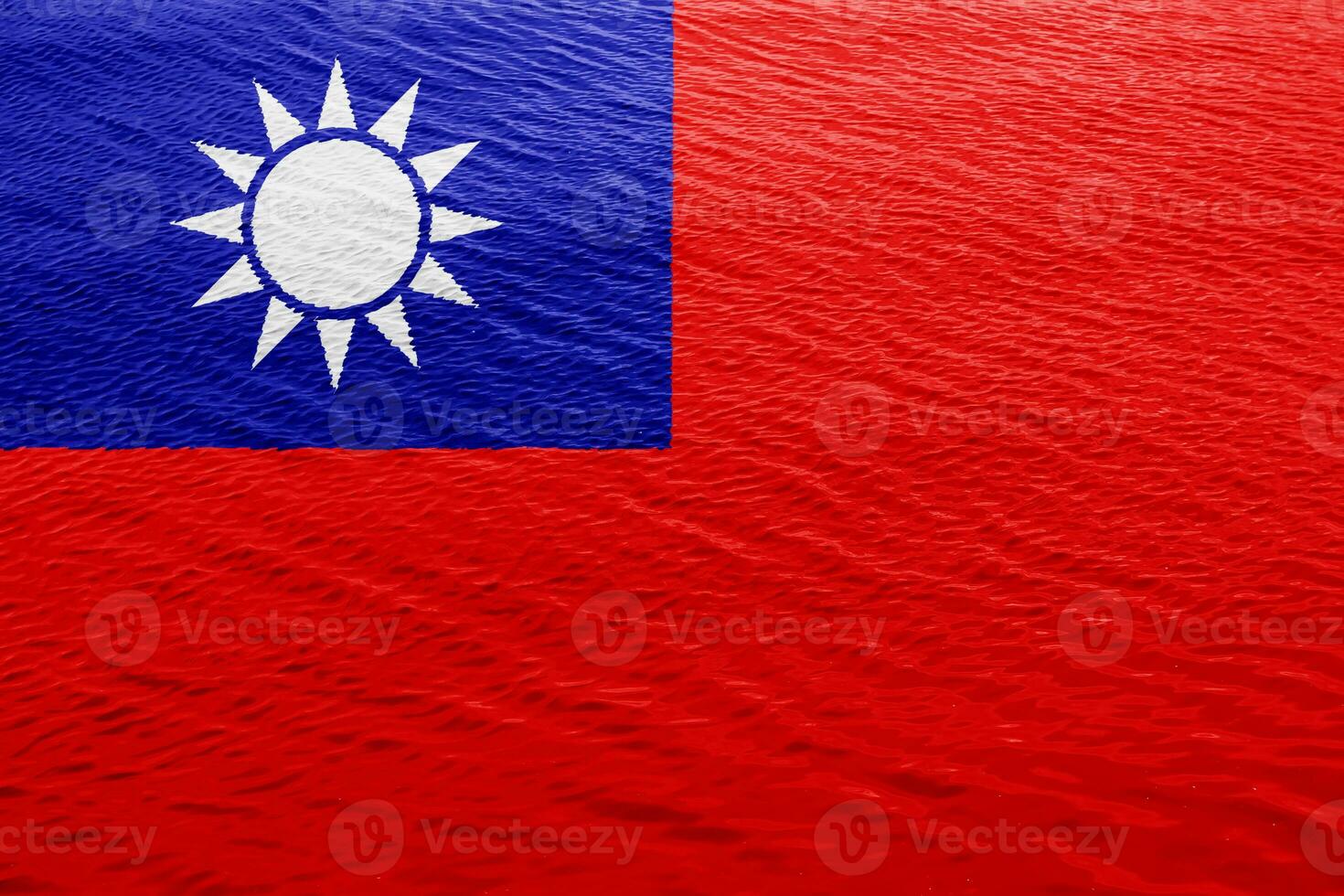 Flag of Republic of China Taiwan on a textured background. Concept collage. photo