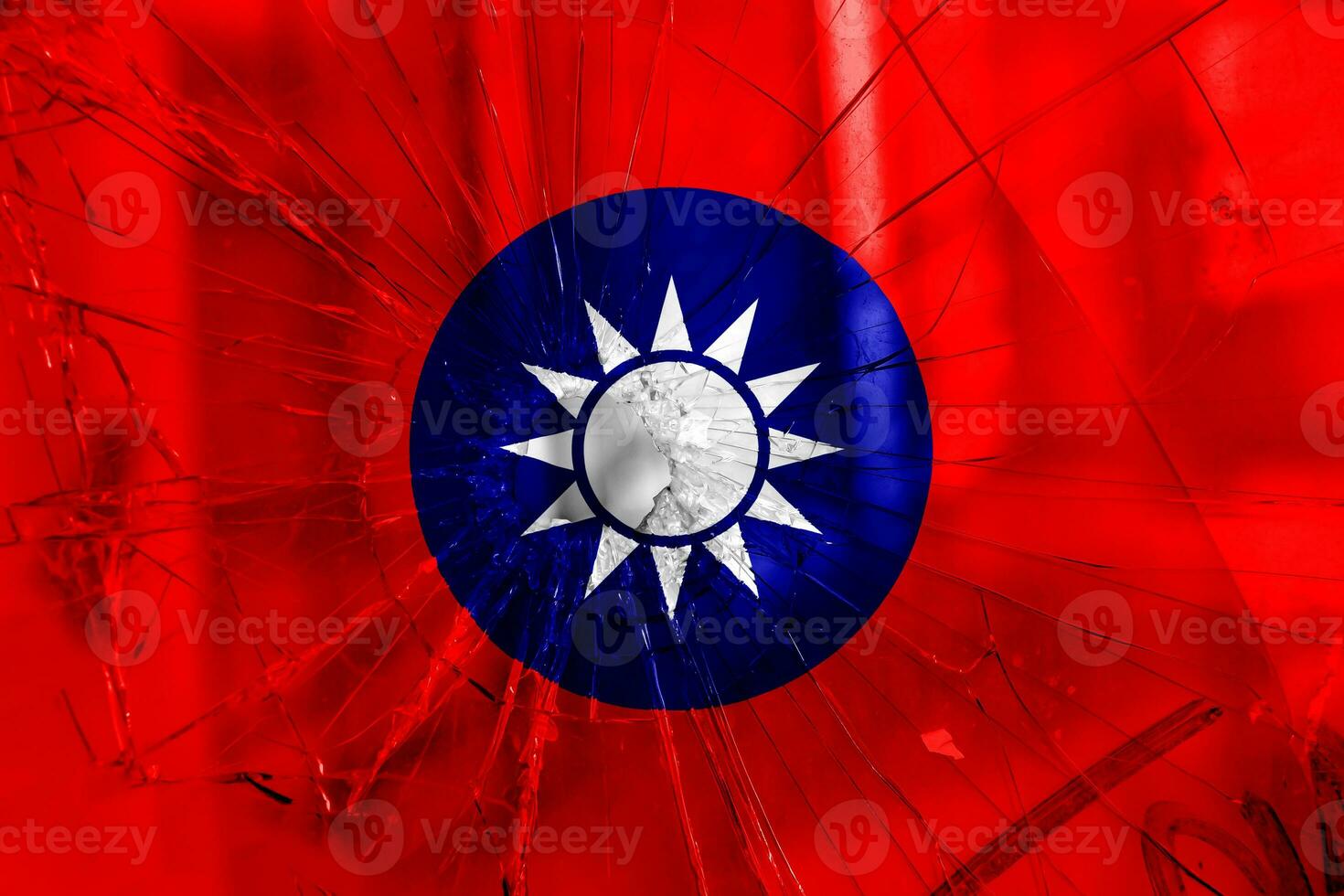 Flag of Republic of China Taiwan on a textured background. Concept collage. photo