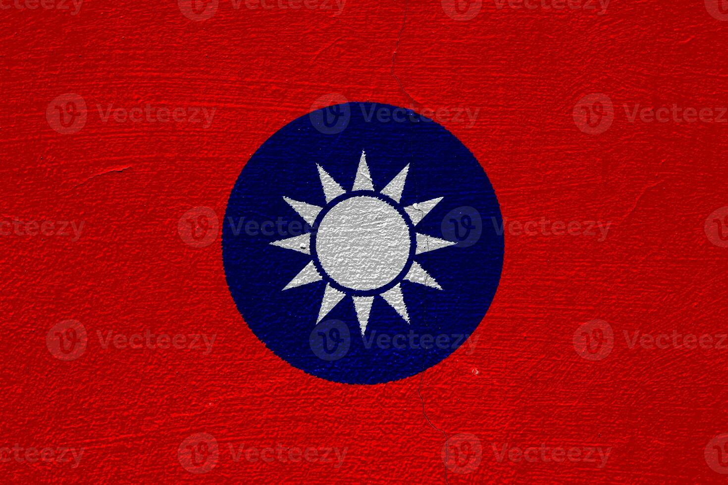 Flag of Republic of China Taiwan on a textured background. Concept collage. photo