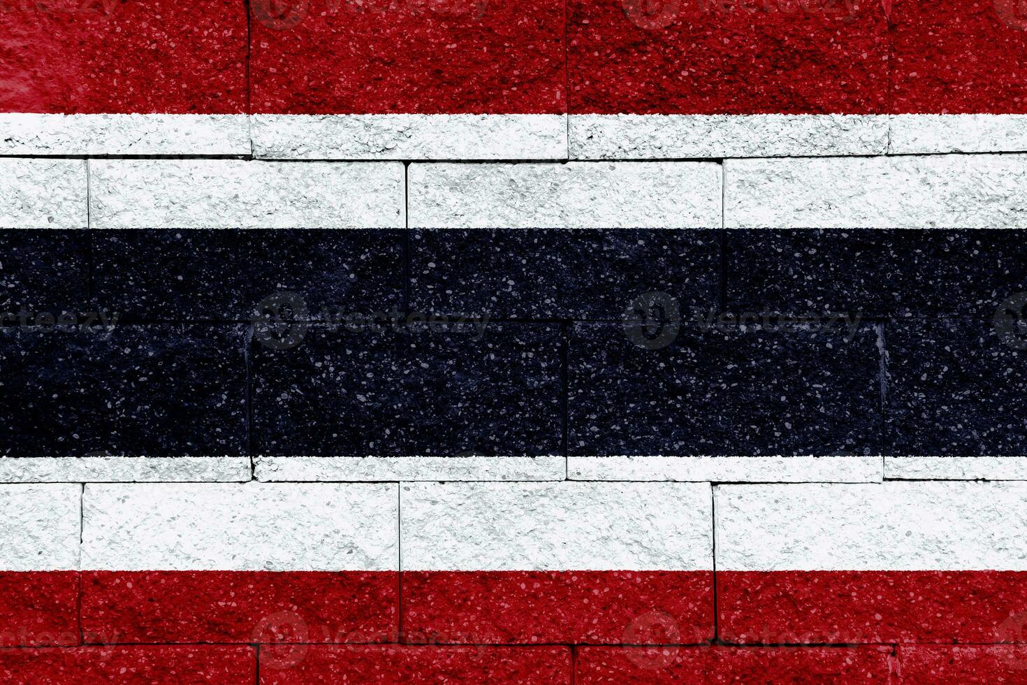 Flag of the Kingdom of Thailand on a textured background. Concept collage. photo