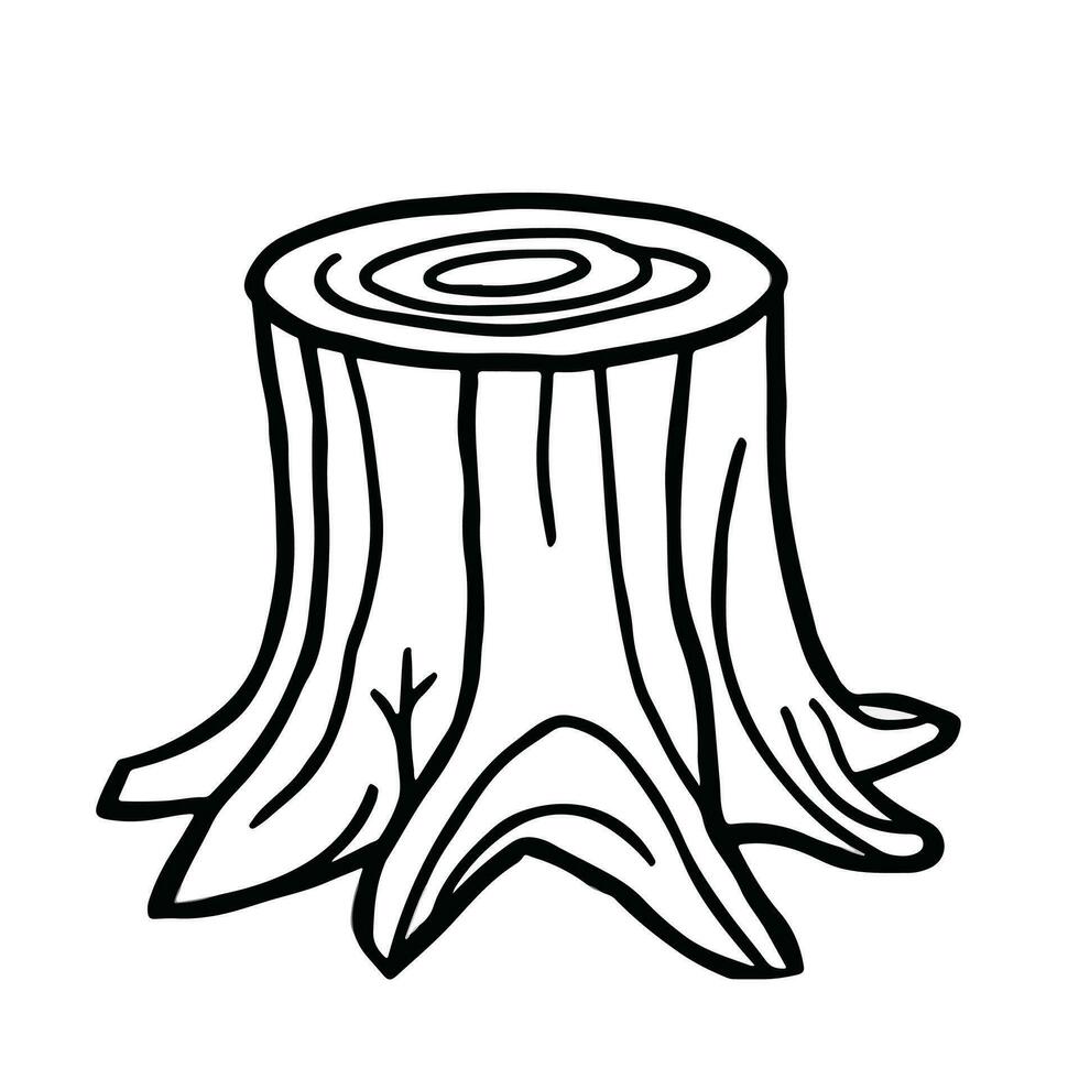 tree stump drawing vector