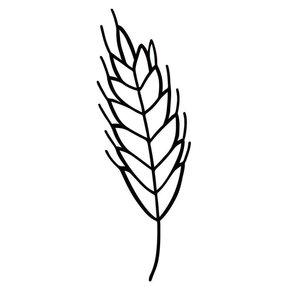 trigo planta negro y blanco icono vector