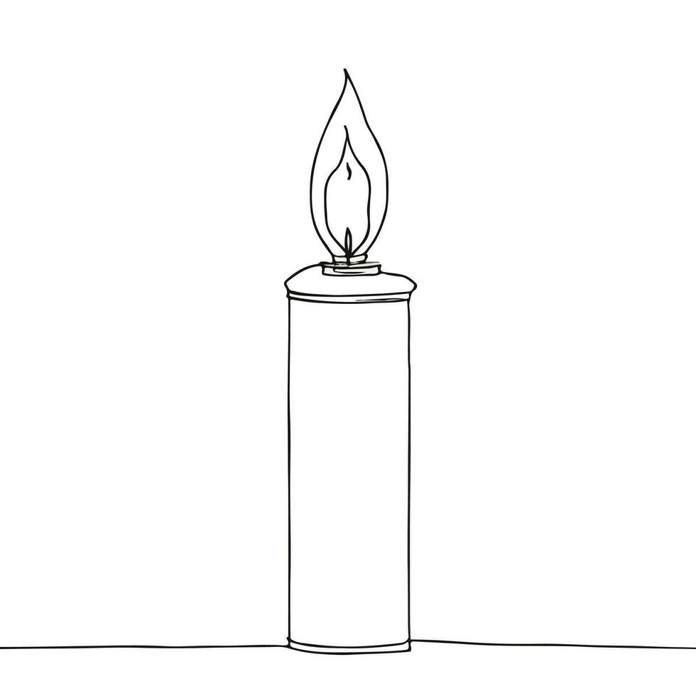 wax candle line art vector