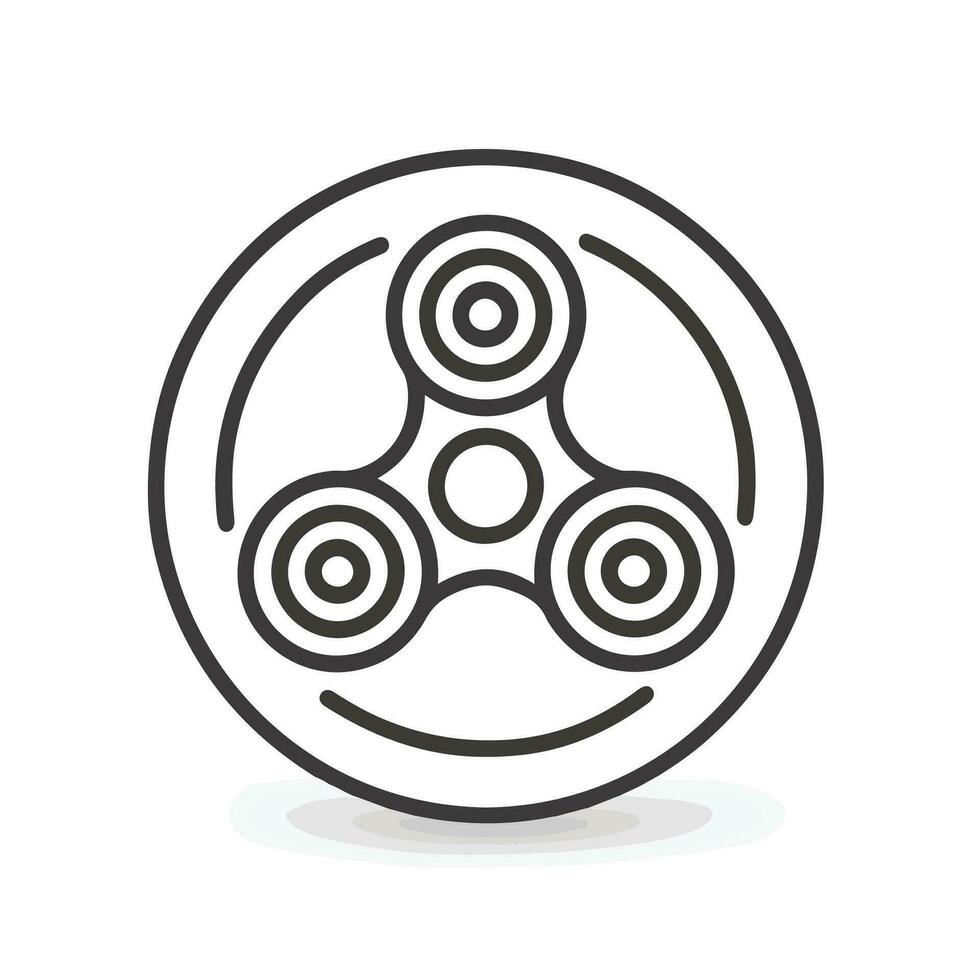 Fidget Spinner Logo in flat design. Eps10 vector