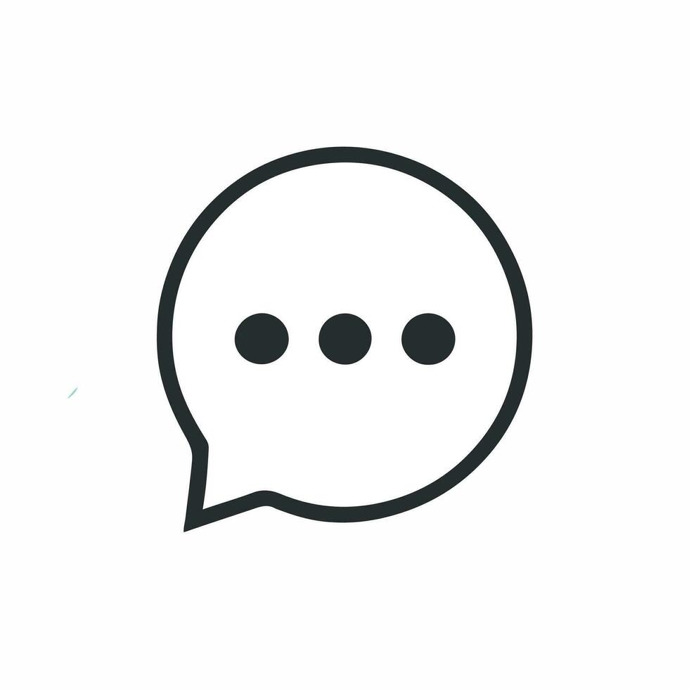 Chat sign with three dots, vector design.
