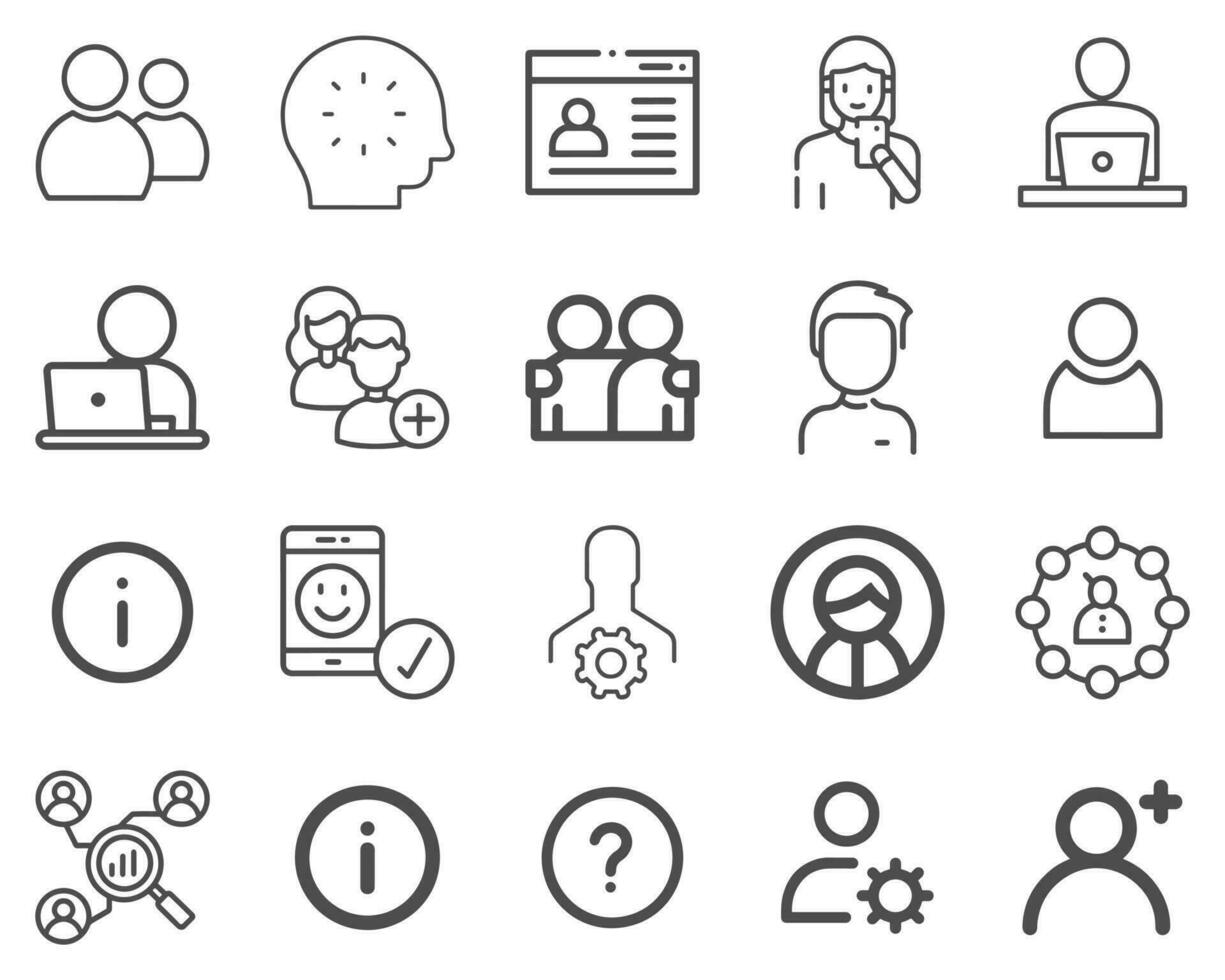 Simple Set of User Related Vector Line Icons. Contains such Icons as  Search, Profile, Cart, Email and more. Editable Stroke. 48x48 Pixel Perfect.