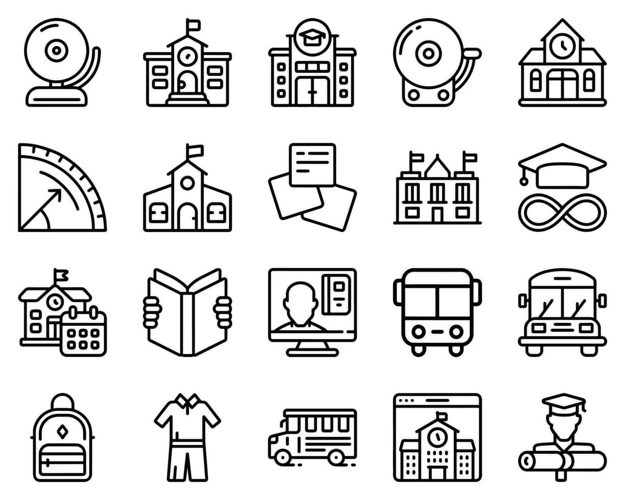 Simple Set of School Related Vector Line Icons. Contains such Icons as Student, Education,  University and more. Editable Stroke.
