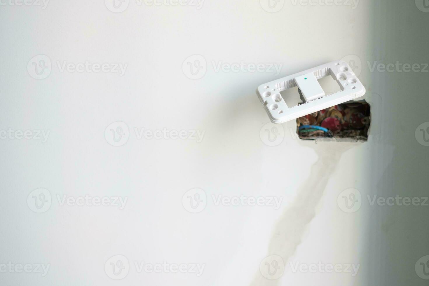 Electrical Wiring installation cables for socket. Renovation, Repair and development of home and apartment concepts photo