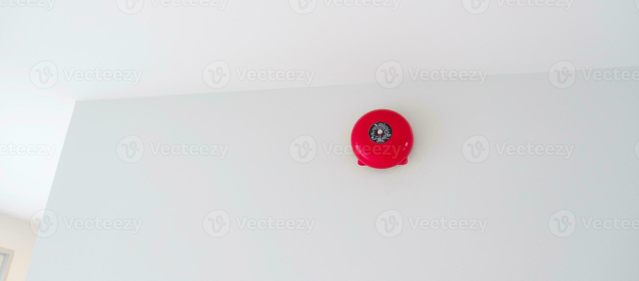 Fire alarm on the wall, powerful emergency equipment safety for apartment photo