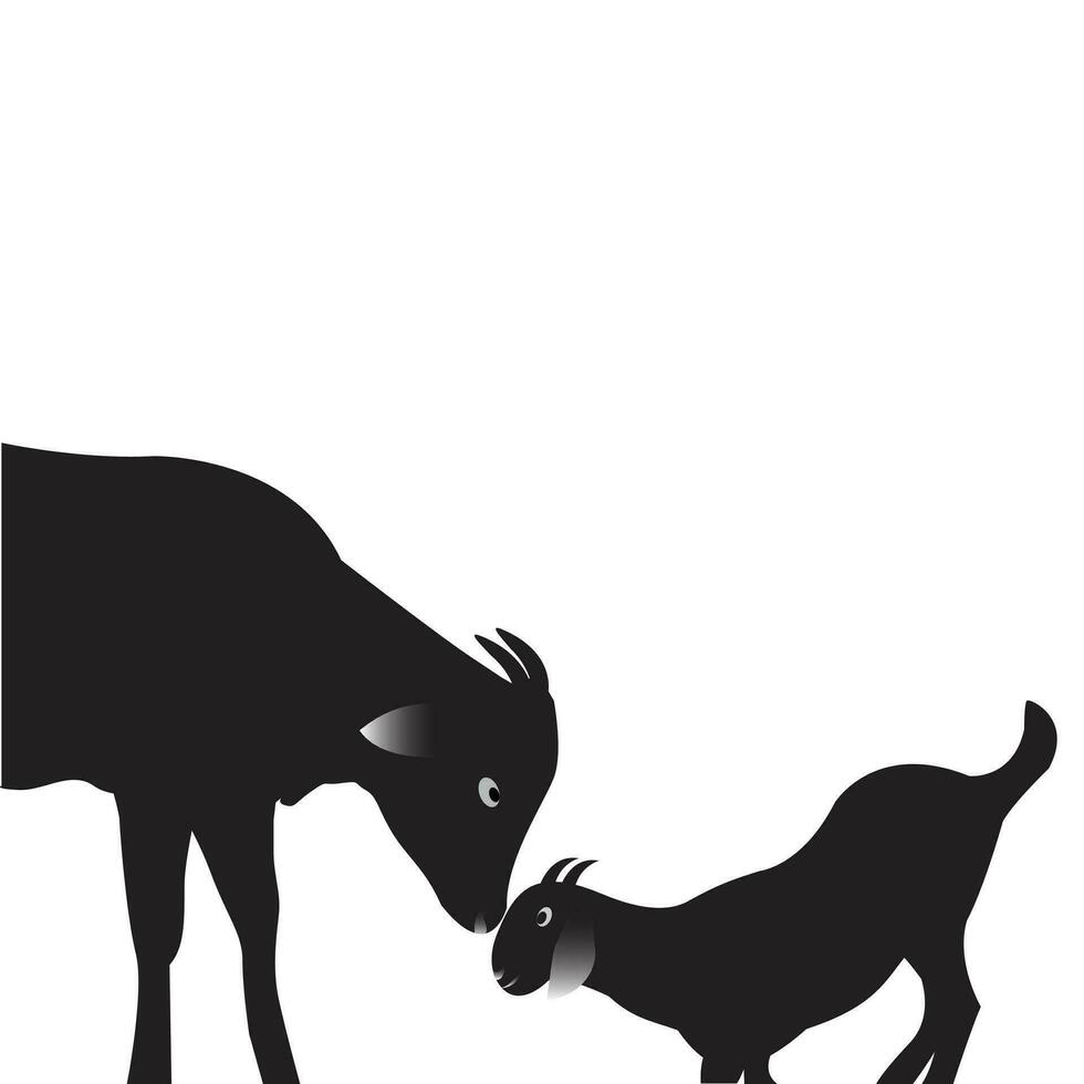 Silhouettes cow goat victor art vector