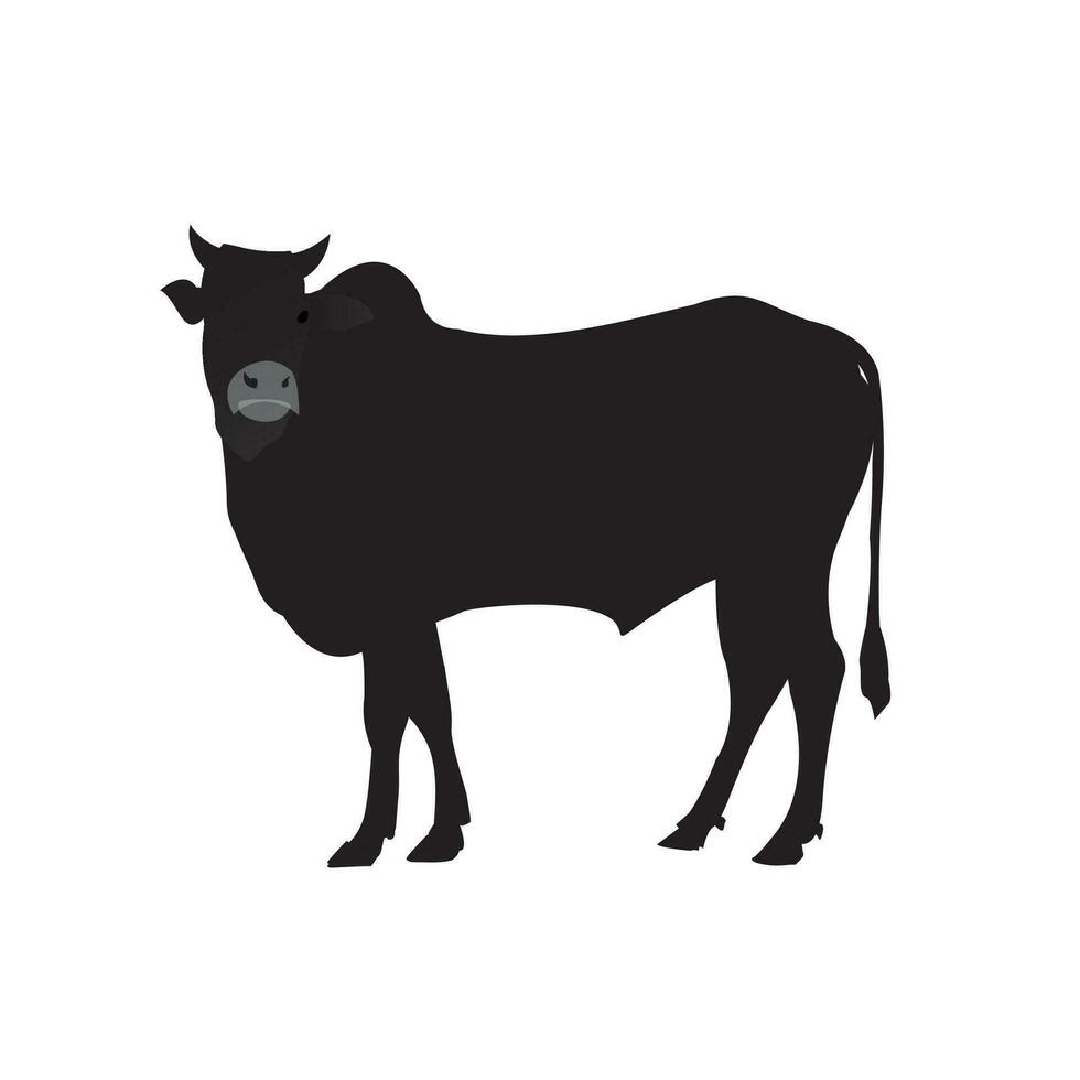 Silhouettes cow victor art vector