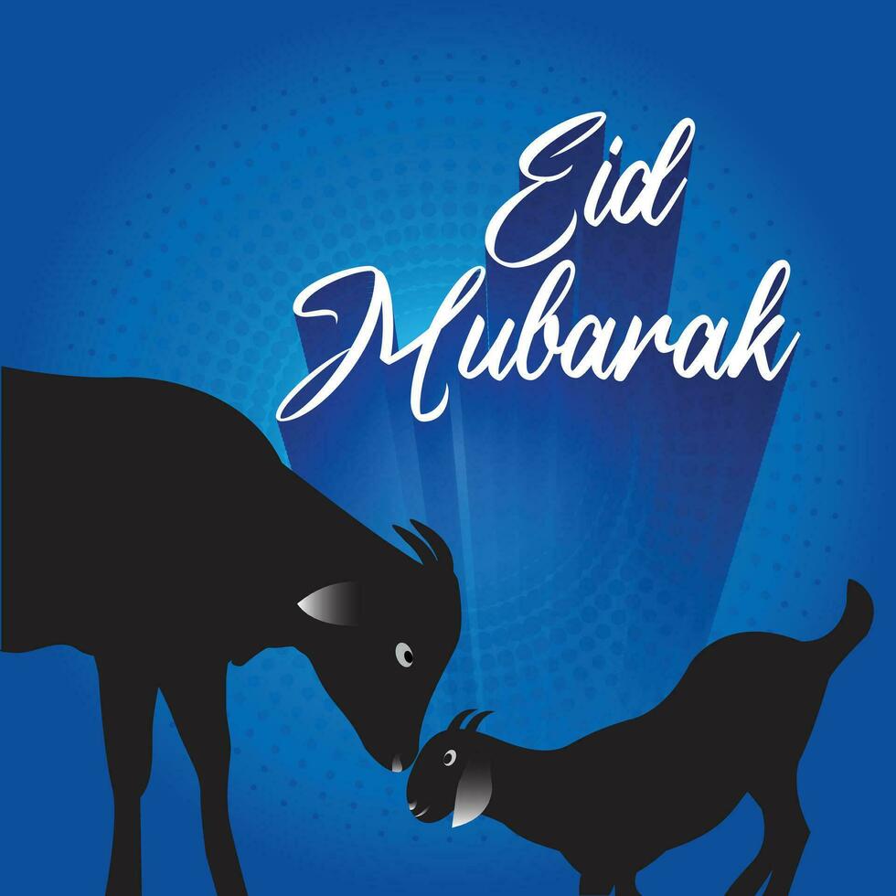 eid Alabama adha eid Mubarak islámico festival social medios de comunicación enviar modelo con vaca cabra Luna vector