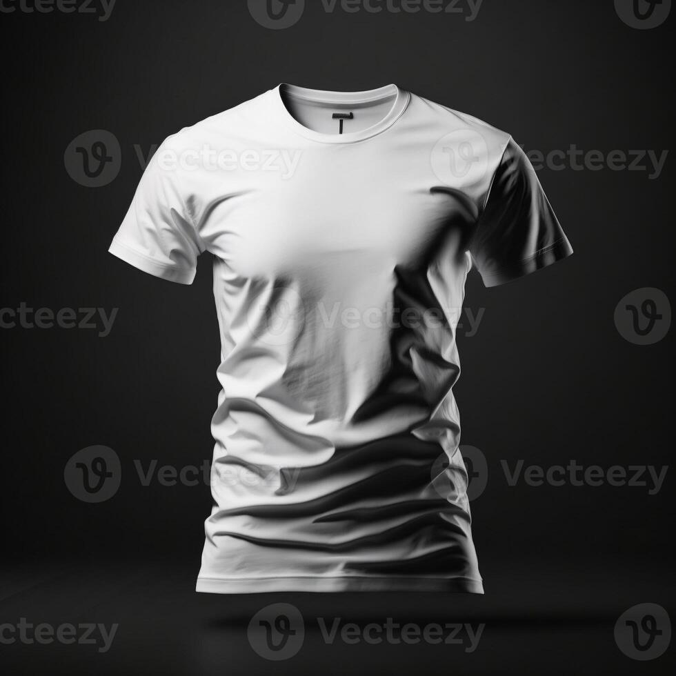 White Cotton T shirt Mockup, T-shirt Mockup. photo