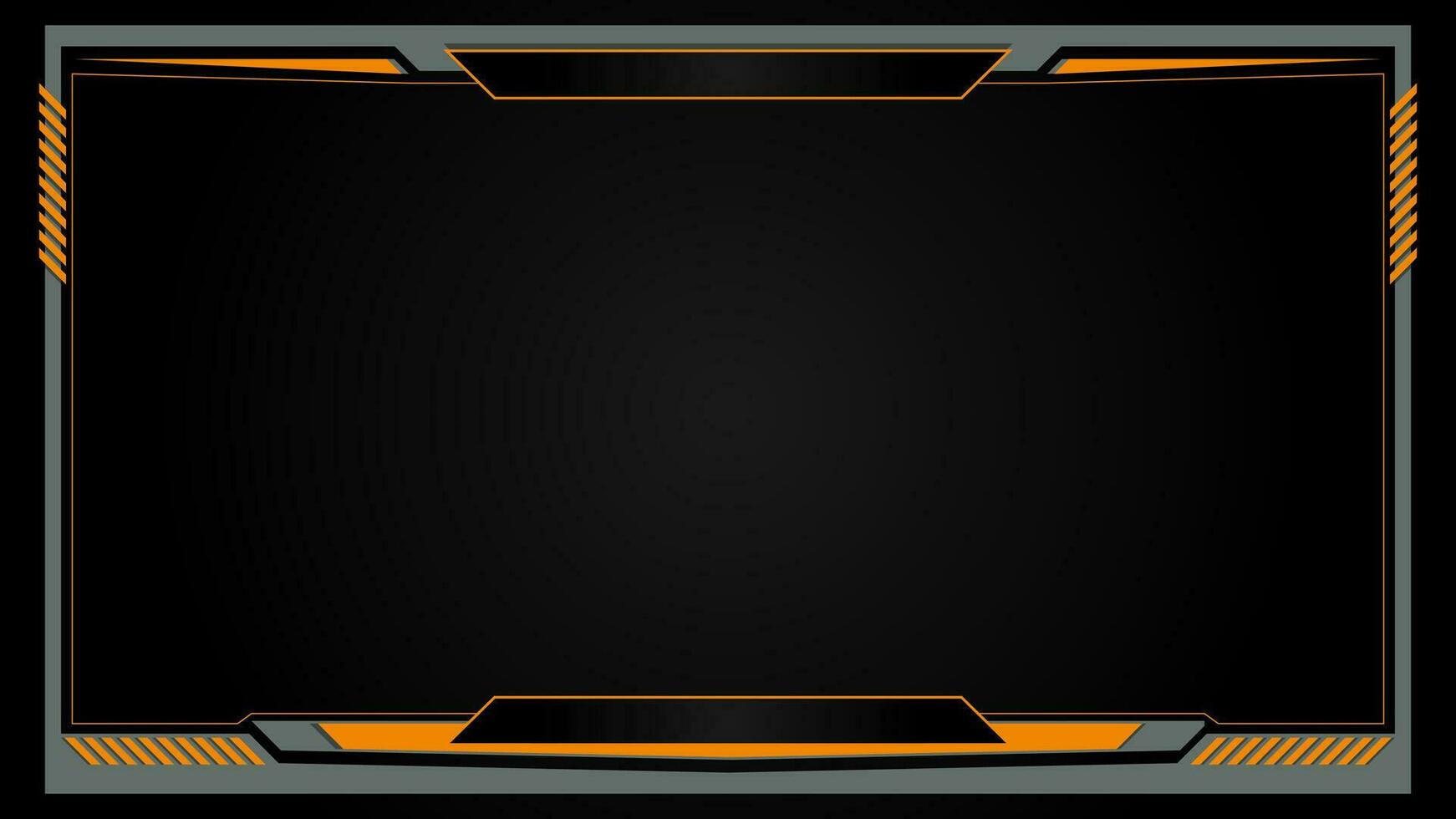 Game live stream interface overlay frames for gamer broadcast. Online streaming banners and menu bars isolated on background. vector