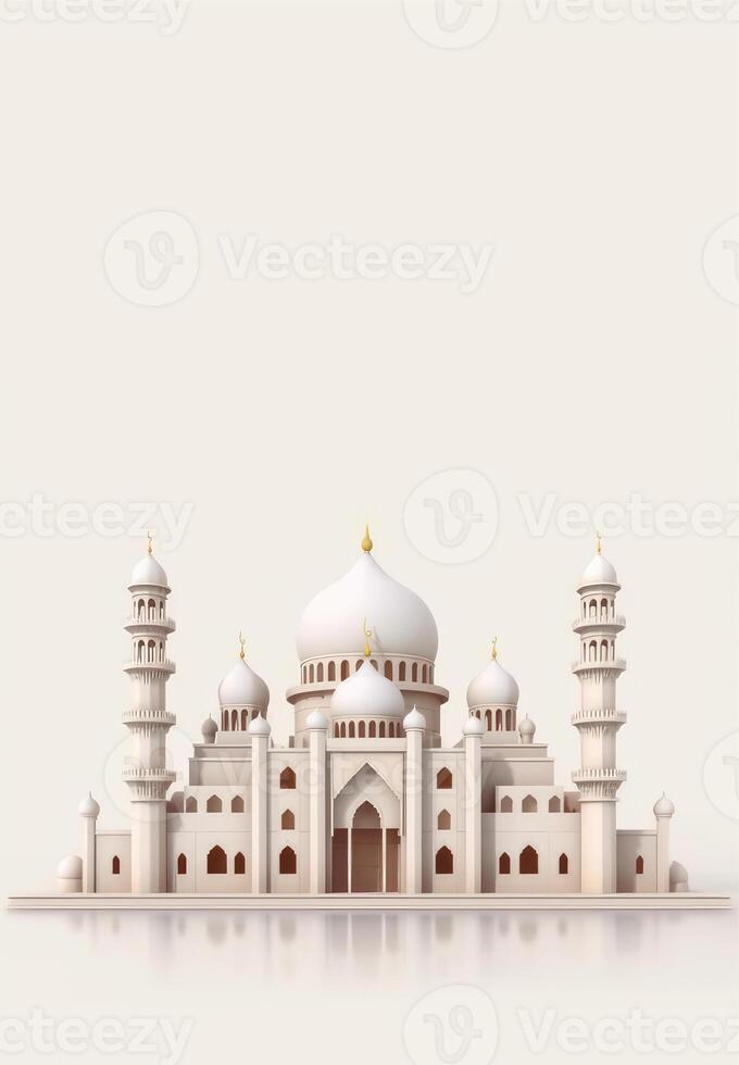 beautiful Islamic mosque vertical background with copy space. photo