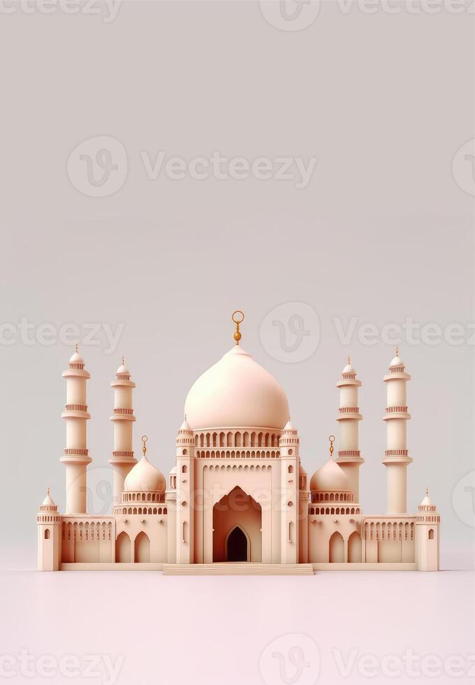 beautiful Islamic mosque vertical background with copy space. photo