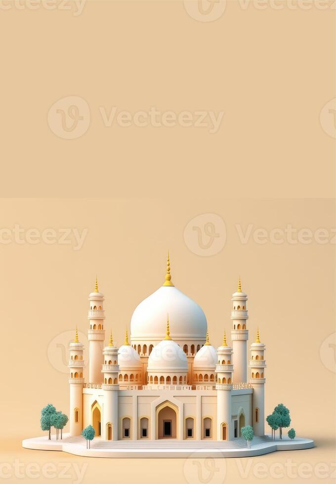 beautiful Islamic mosque vertical background with copy space. photo